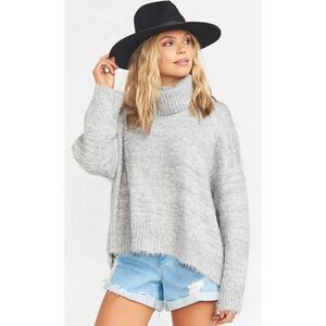 NWOT Show Me Your Mumu Wool Blend Oversized Fatima Turtleneck Fuzzy Vail Sweater